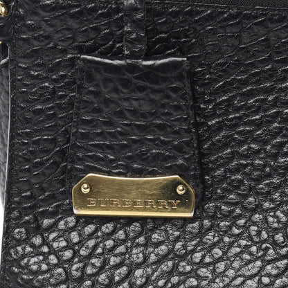 Burberry Signature Grain Calfskin Check Embossed Small Canterbury Tote Black 8 of 15