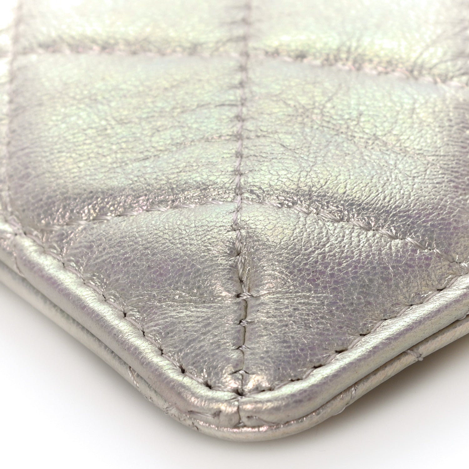 Chanel Iridescent Lambskin Quilted Classic iPhone Pouch Ivory 9 of 17