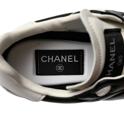 Chanel Suede Calfskin Quilted Sneakers 37.5 Black 7 of 10