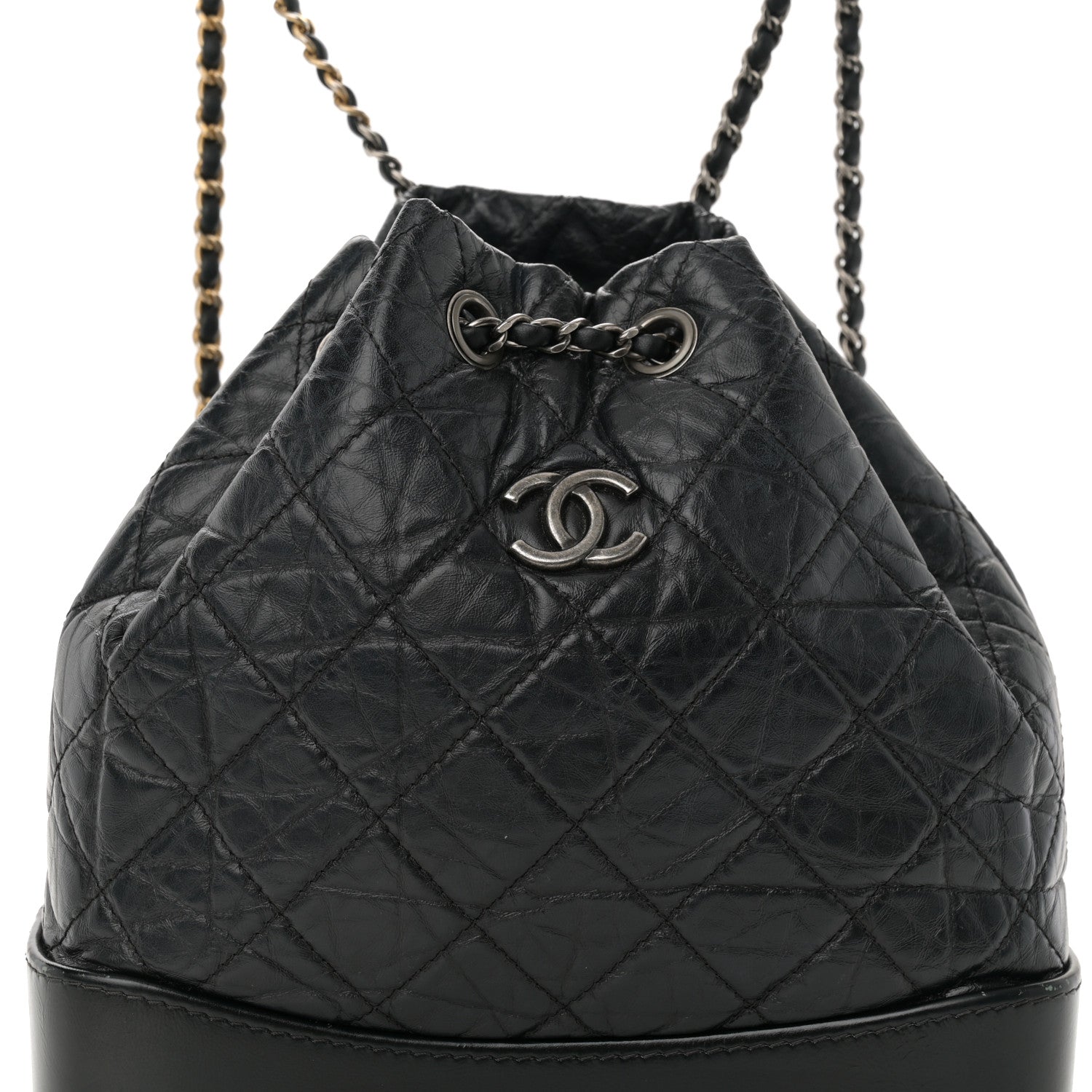 Chanel Aged Calfskin Quilted Small Gabrielle Backpack Black 8 of 11