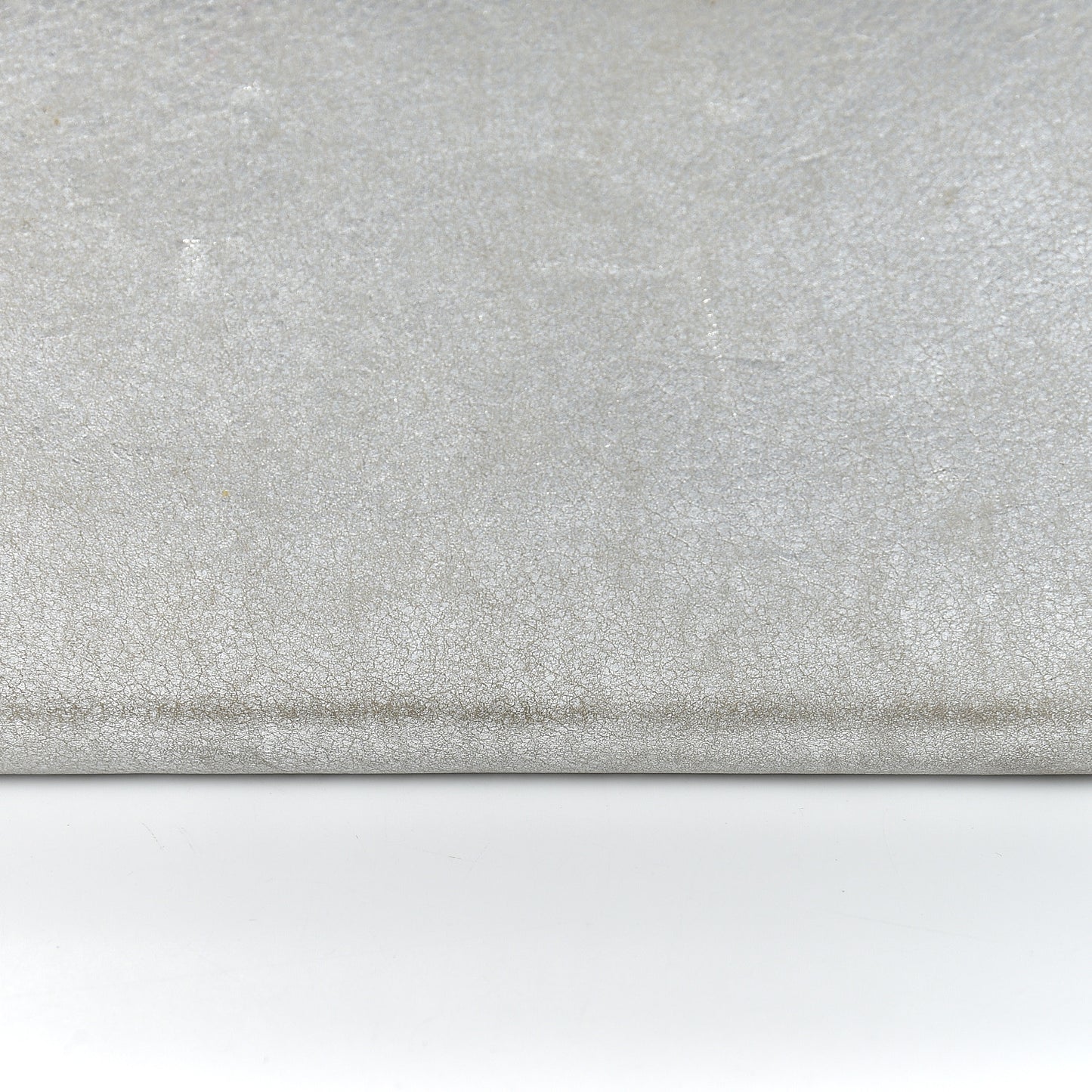 Metallic Calfskin Large Zip Around Wallet Silver
