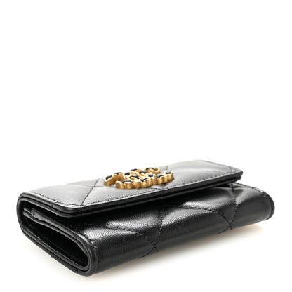Chanel Lambskin Quilted Chanel 19 Flap Card Holder Black 4 of 8