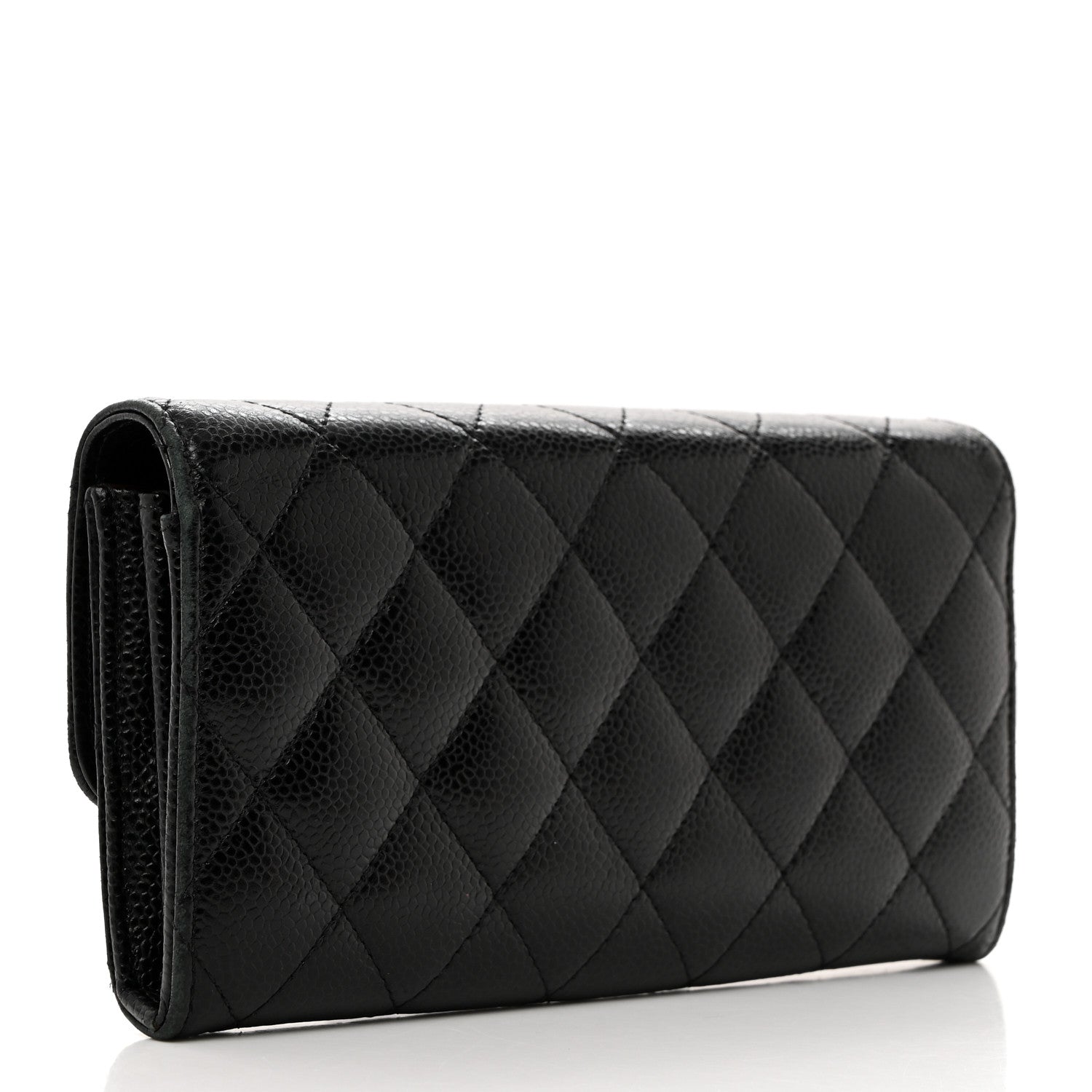 Chanel Caviar Quilted Long Flap Wallet Black 3 of 9