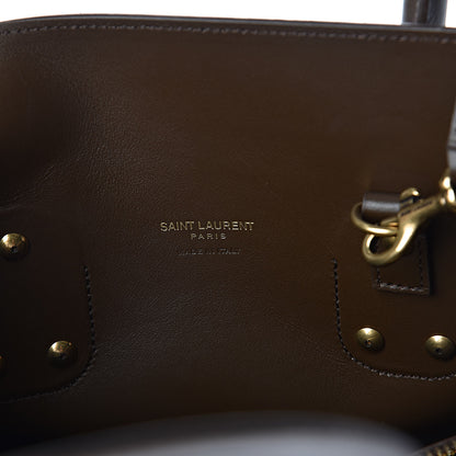 Saint Laurent Suede Calfskin Small Sac De Jour Military Brown 6 of 9
