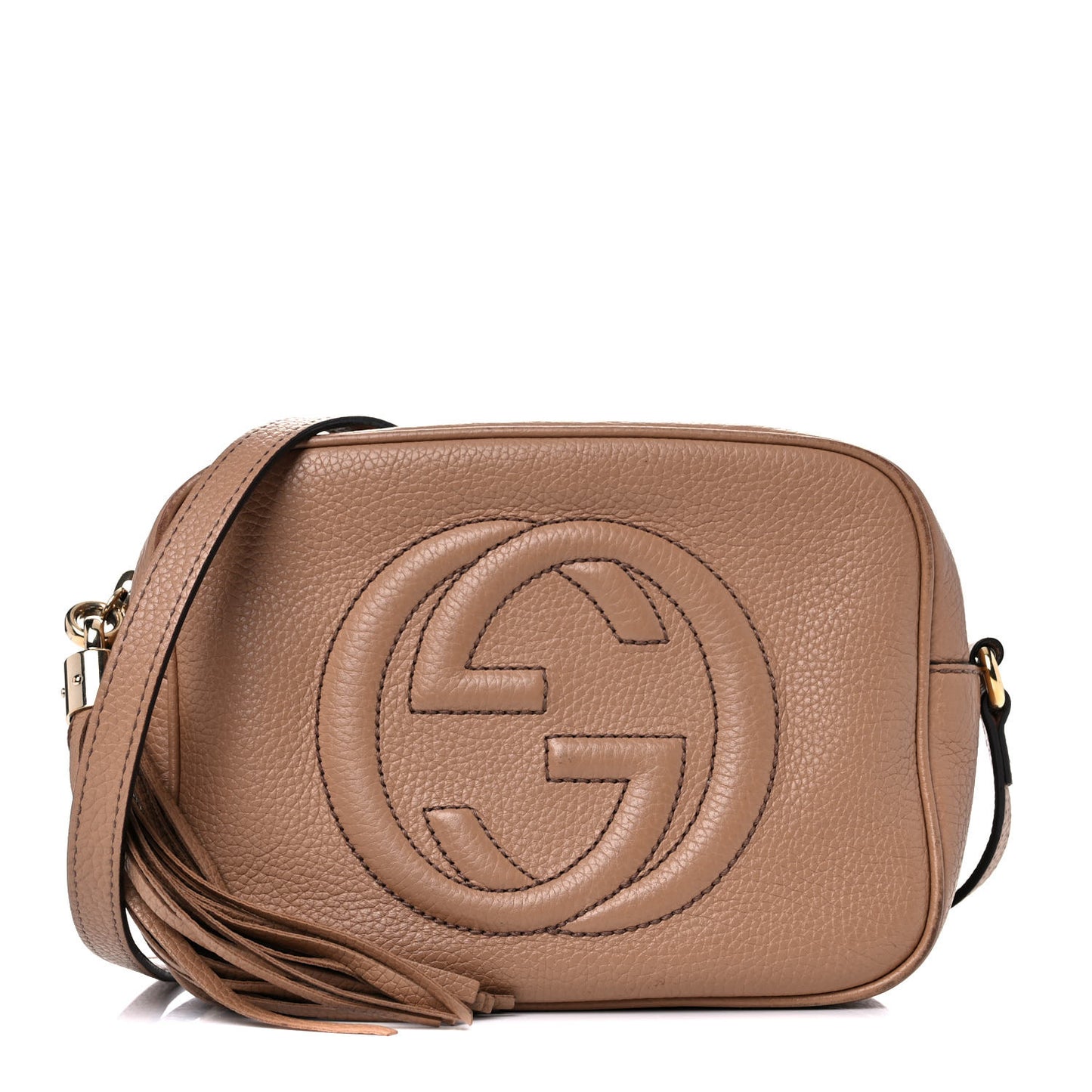 Pebbled Calfskin Small Soho Disco Bag Camelia