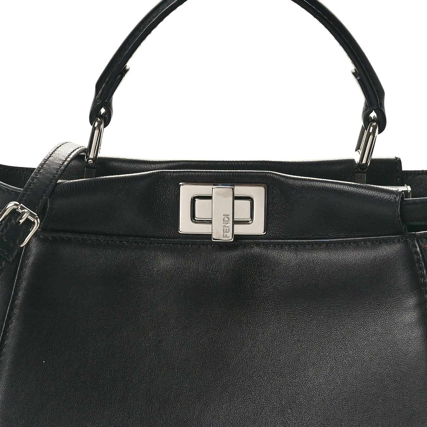 Nappa Waves Bi-Color Mini Peekaboo Iconic Satchel Black Turchese