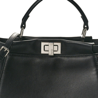 Fendi Nappa Waves Bi-Color Mini Peekaboo Iconic Satchel Black Turchese 7 of 9