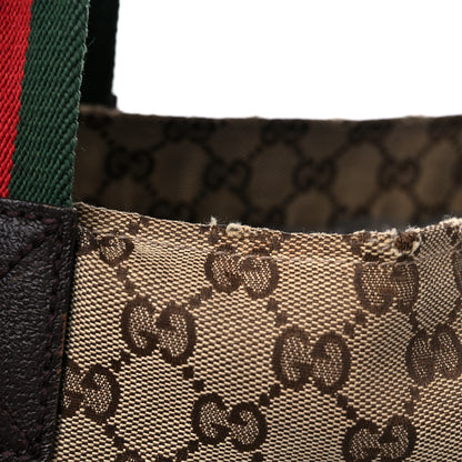Gucci GG Monogram Large Web Handle Vertical Tote Dark Brown 15 of 17