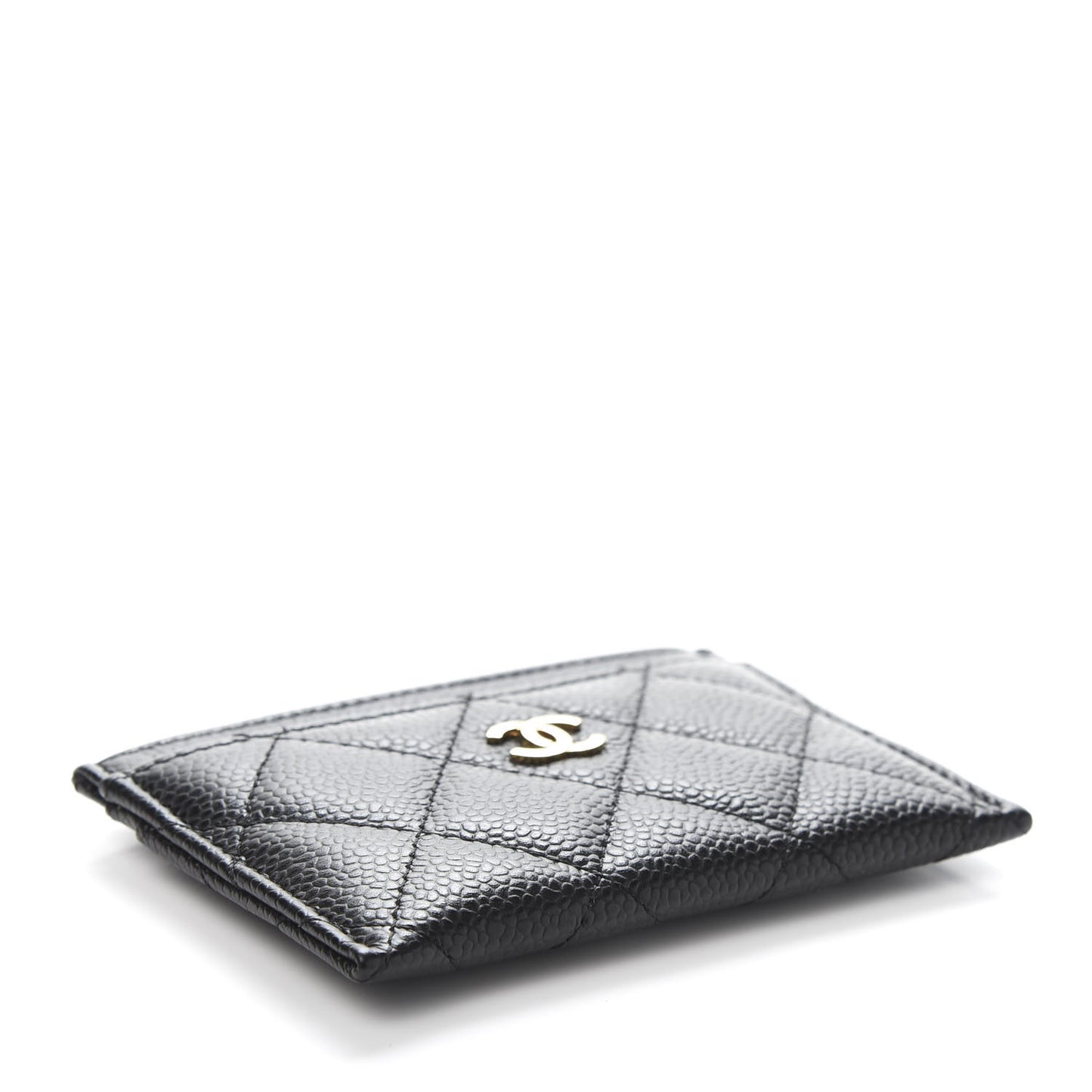 Caviar Quilted Card Holder Black
