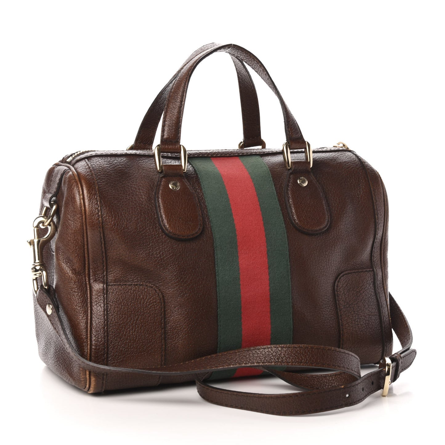 Calfskin Medium Seventies Web Boston Brown