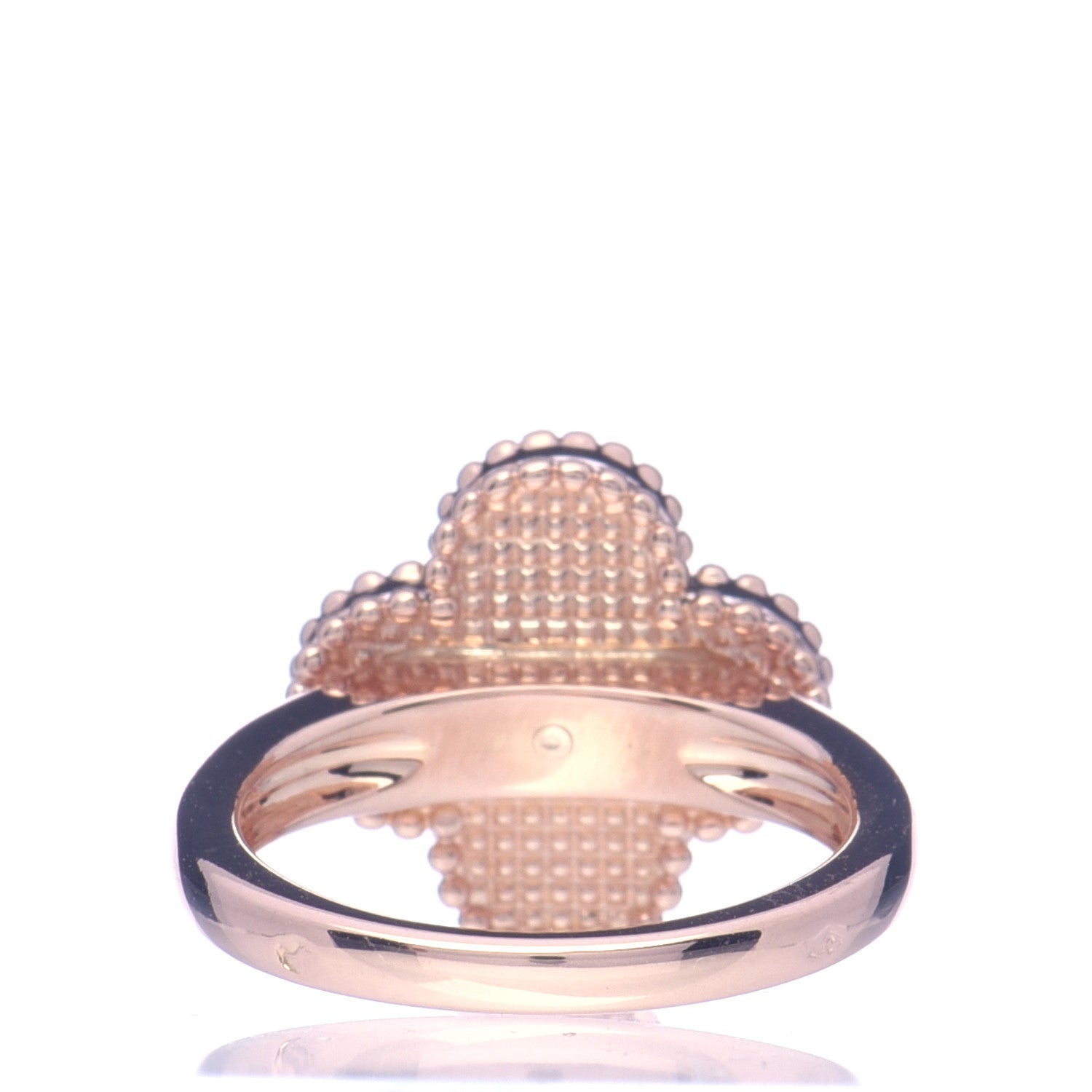 Van Cleef & Arpels 18K Rose Gold Diamond Vintage Alhambra Ring 50 5.25 3 of 5