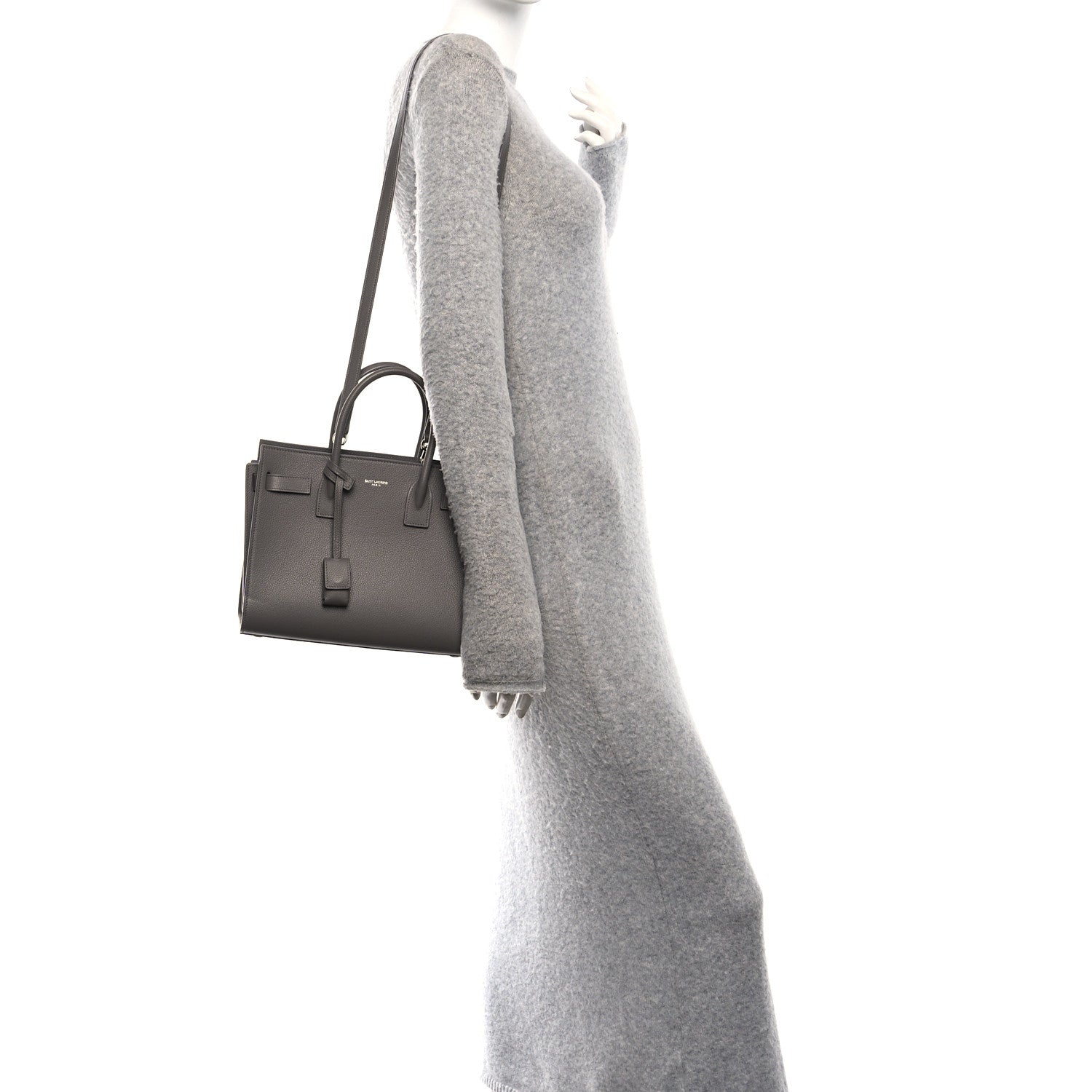 Saint Laurent Grained Calfskin Baby Sac De Jour Taupe 2 of 10