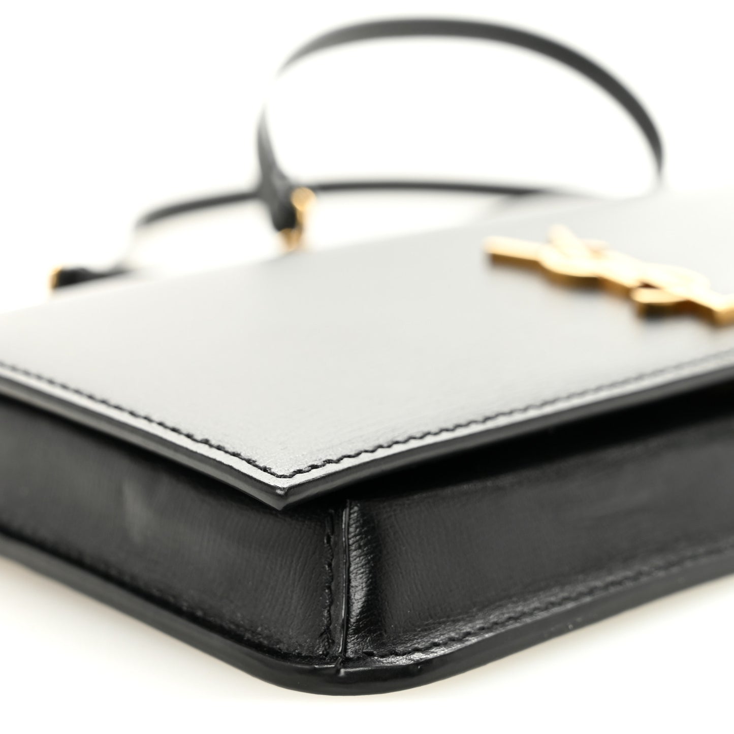 Grained Calfskin Monogram Phone Holder Crossbody Black