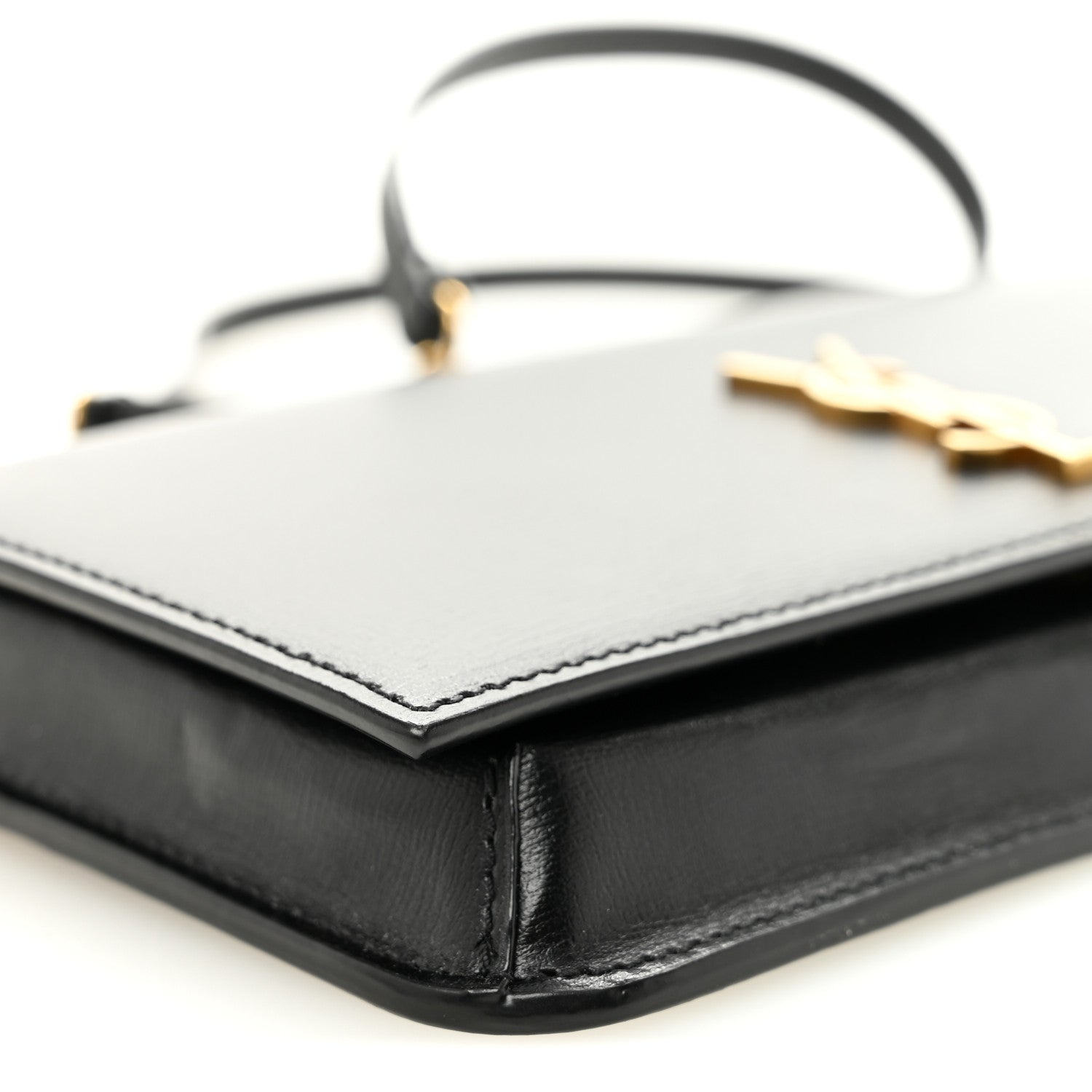 Saint Laurent Grained Calfskin Monogram Phone Holder Crossbody Black 8 of 10