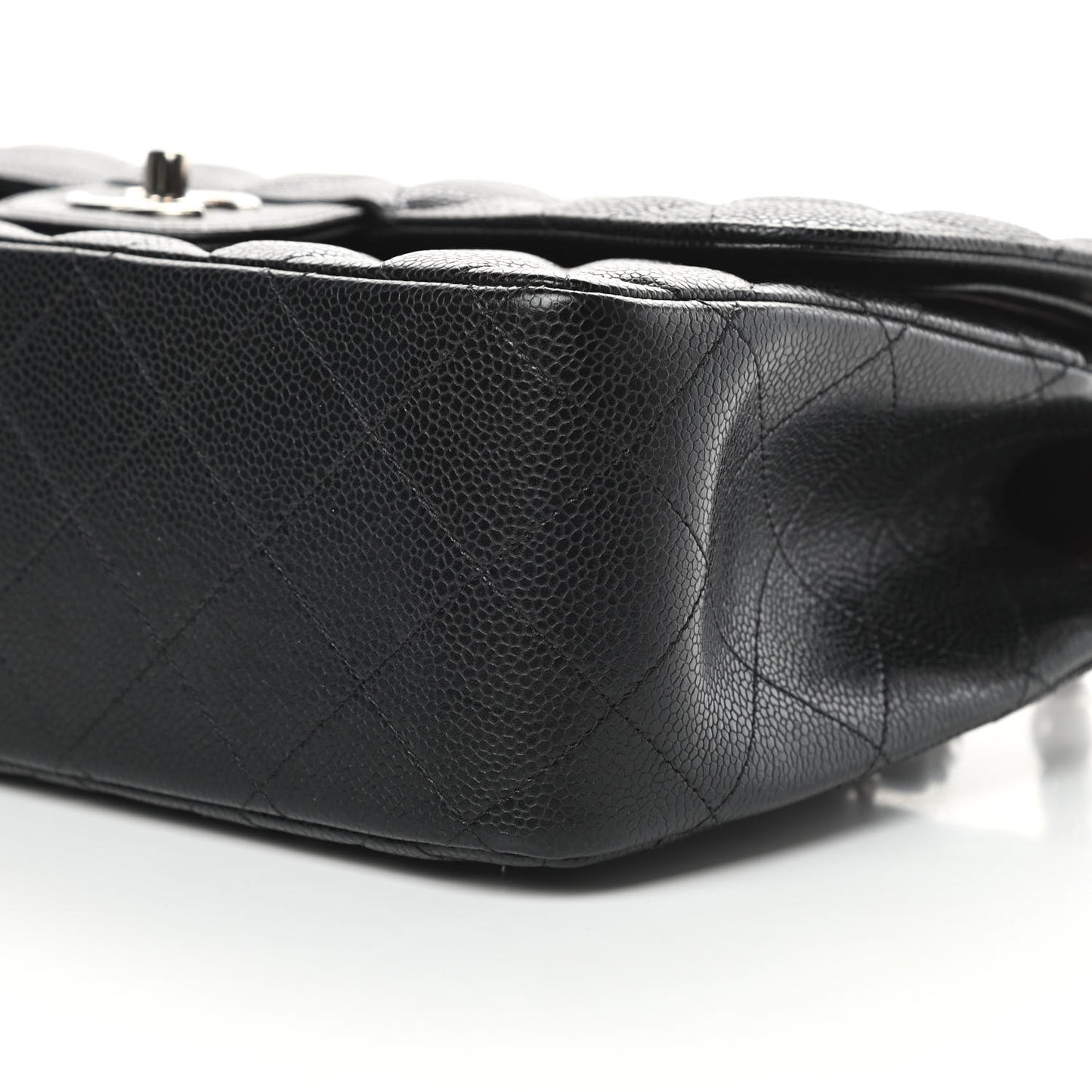 Caviar Quilted Jumbo Double Flap Black