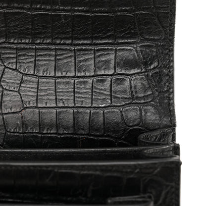 Saint Laurent Calfskin Crocodile Embossed Medium Monogram Sunset Black 17 of 19
