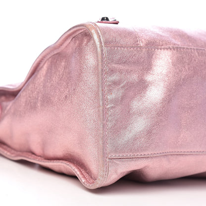 Balenciaga Metallic Agneau Classic Silver Hardware S City Sparkle Pale Rose 11 of 17