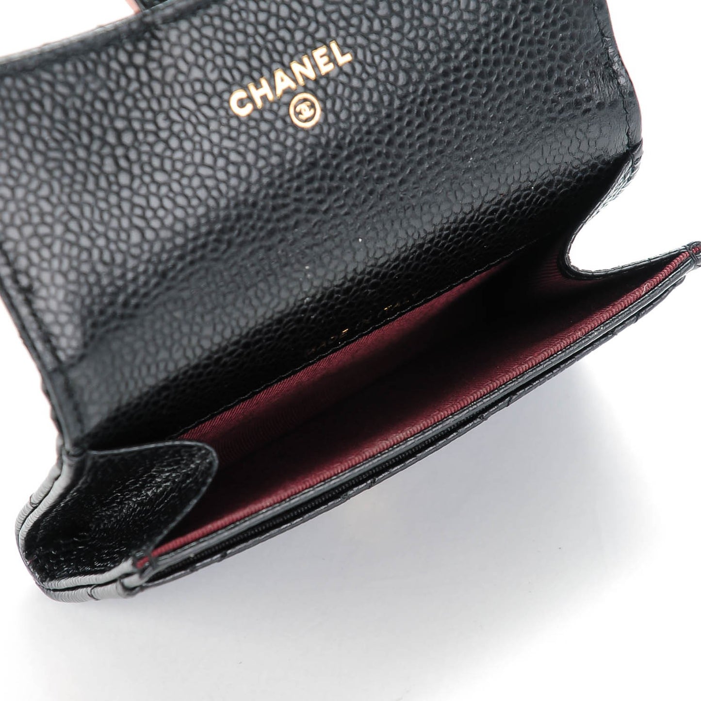 Caviar Quilted Coin Purse Wallet Black