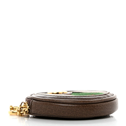 Gucci GG Supreme Monogram Web Ophidia Round Coin Purse Beige New Acero 4 of 7
