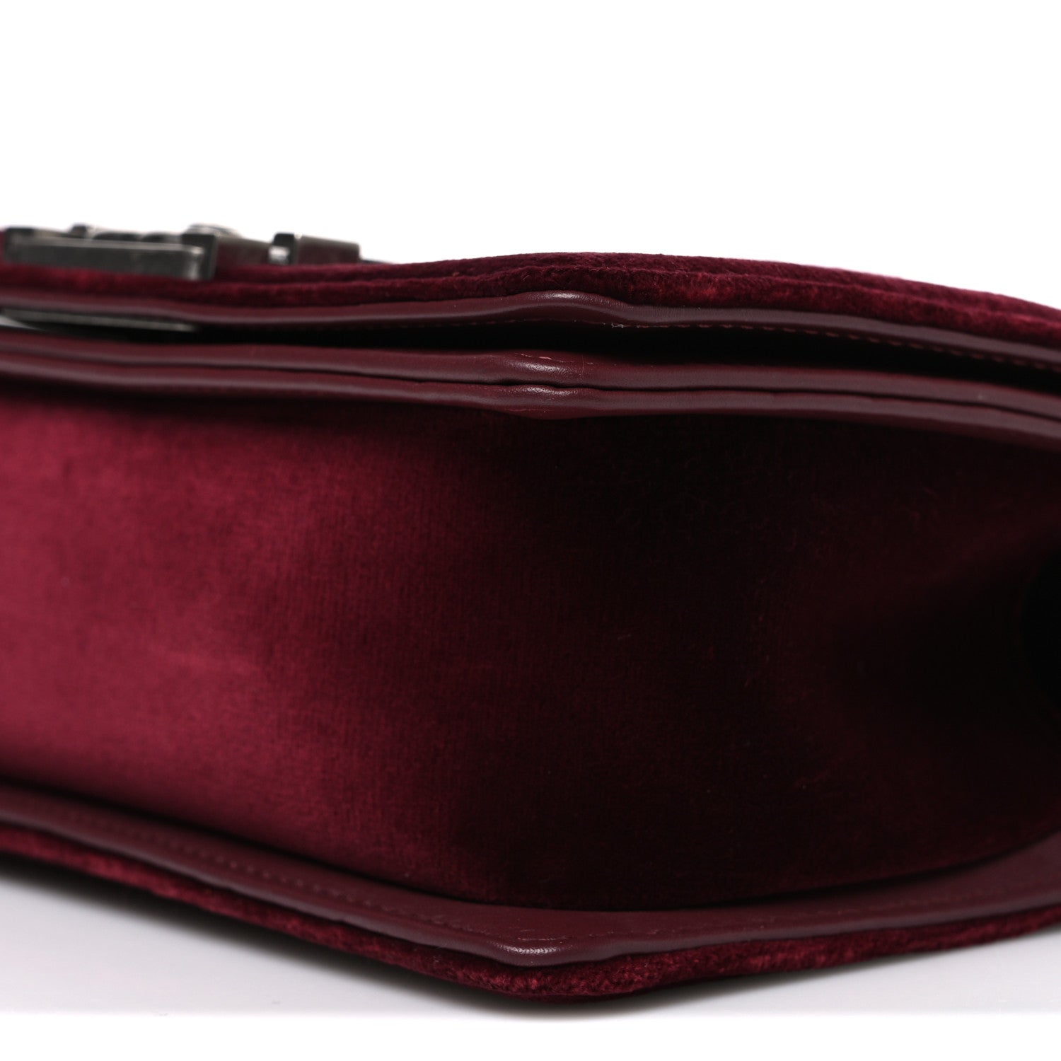 Chanel Velvet Quilted Small Boy Flap Burgundy 10 of 10
