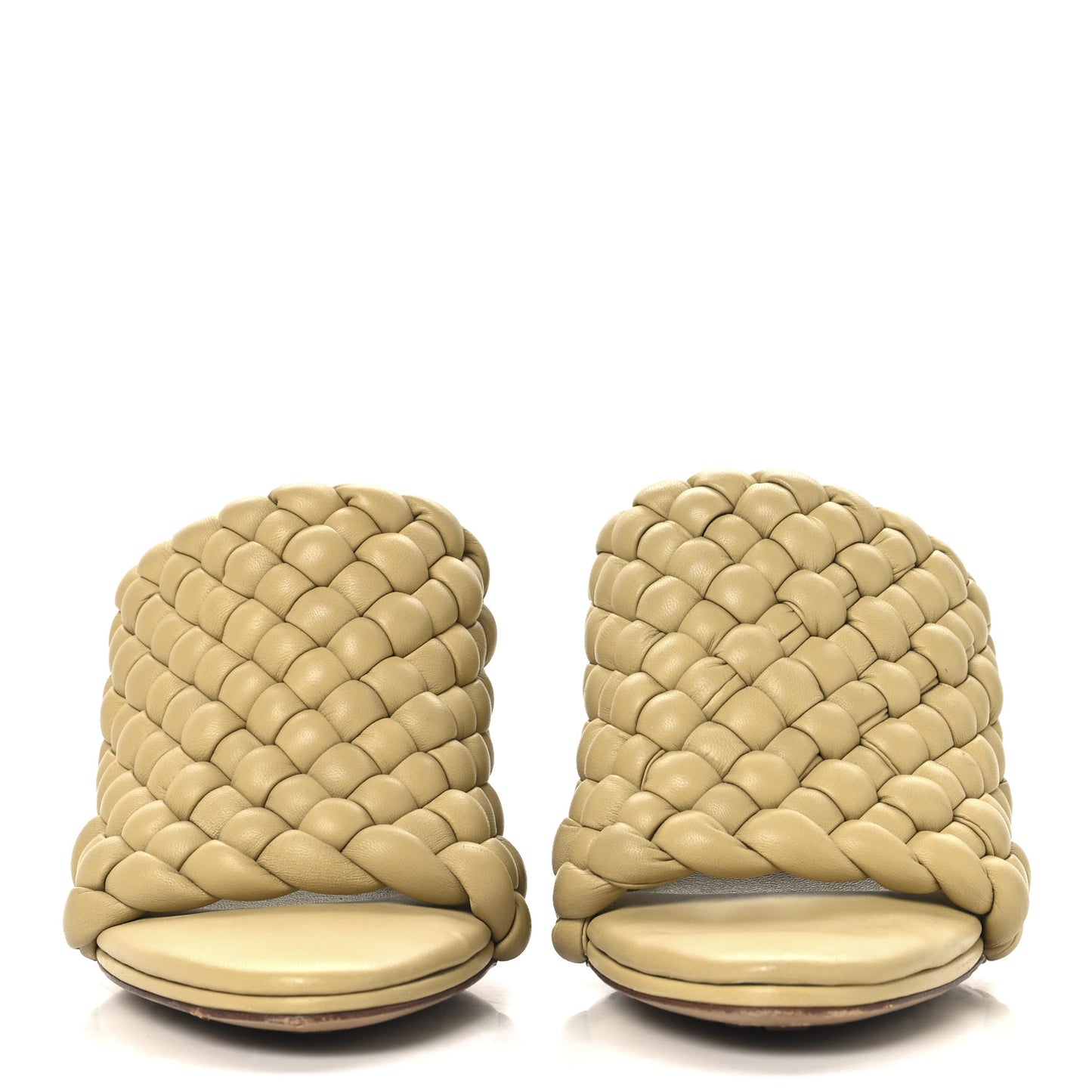 Nappa Padded Intrecciato Mules Sandals 39 Tapioca