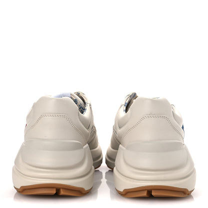 Gucci Apollo Calfskin Glitter Game Logo Womens Rhyton Sneakers 39 Mystic White 6 of 14