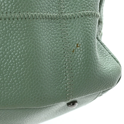 Chanel Caviar Square Stitched Bowler Light Green 12 of 13