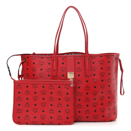 MCM Visetos Large Liz Reversible Shopper Tote Ruby Red 1 of 15