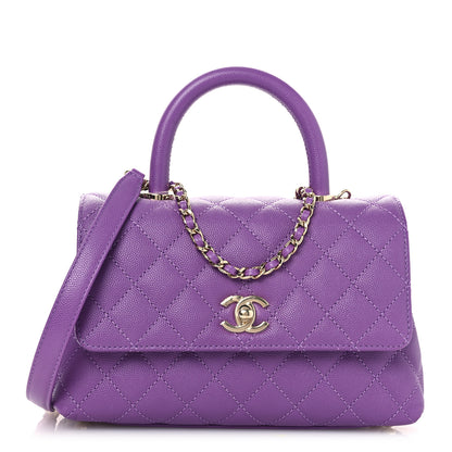 Chanel Caviar Quilted Mini Coco Handle Flap Purple 1 of 14