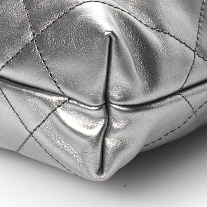 Chanel Metallic Shaded Calfskin Quilted Mini Chanel 22 Black Silver 10 of 11
