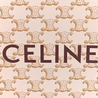 Celine Triomphe Canvas Calfskin Mini Vertical Cabas White 6 of 8