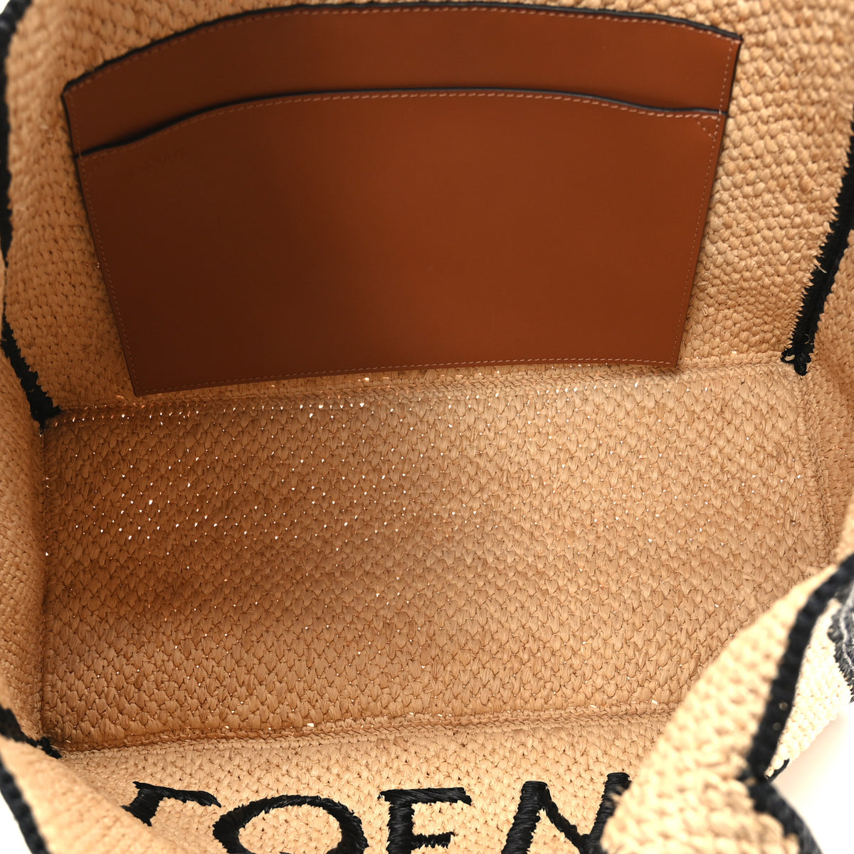 Raffia Large Paula's Ibiza Logo Tote Natural Tan