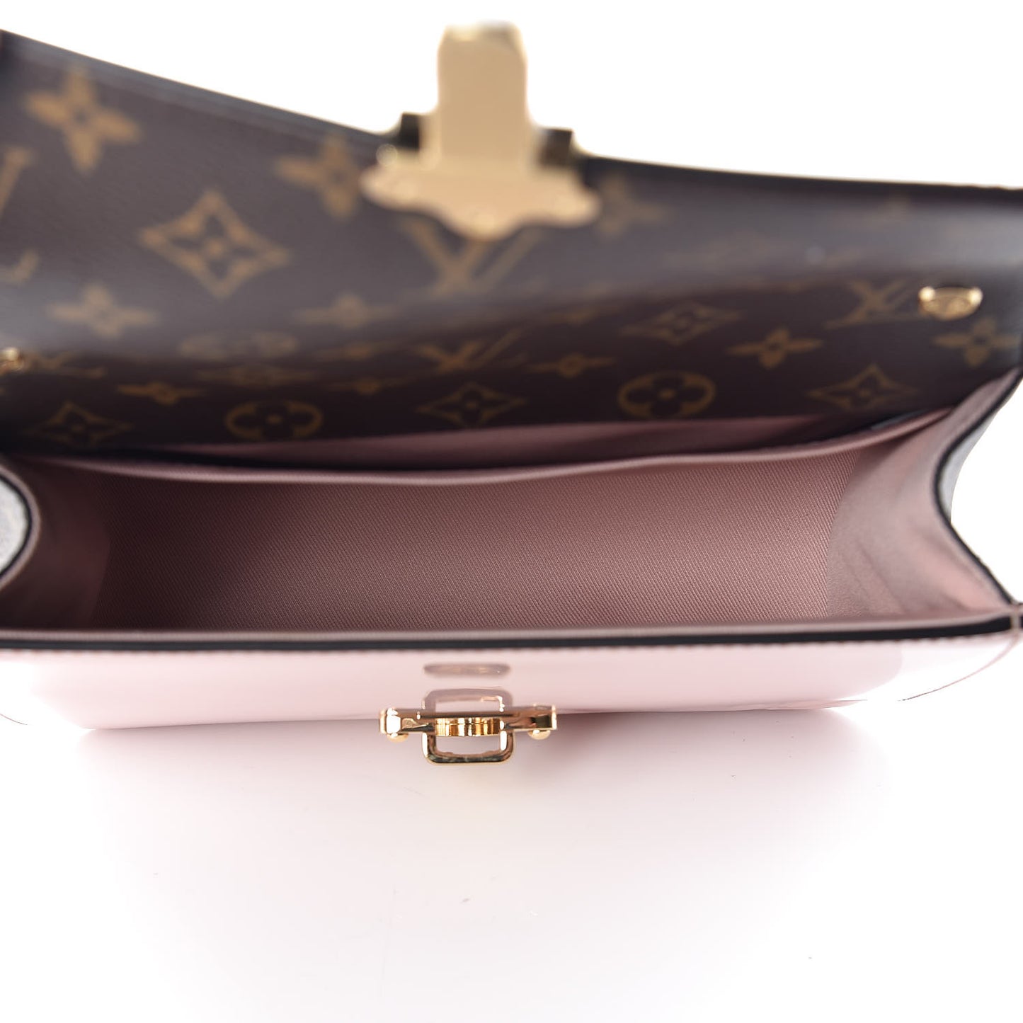 Patent Calfskin Monogram Cherrywood BB Rose Ballerine