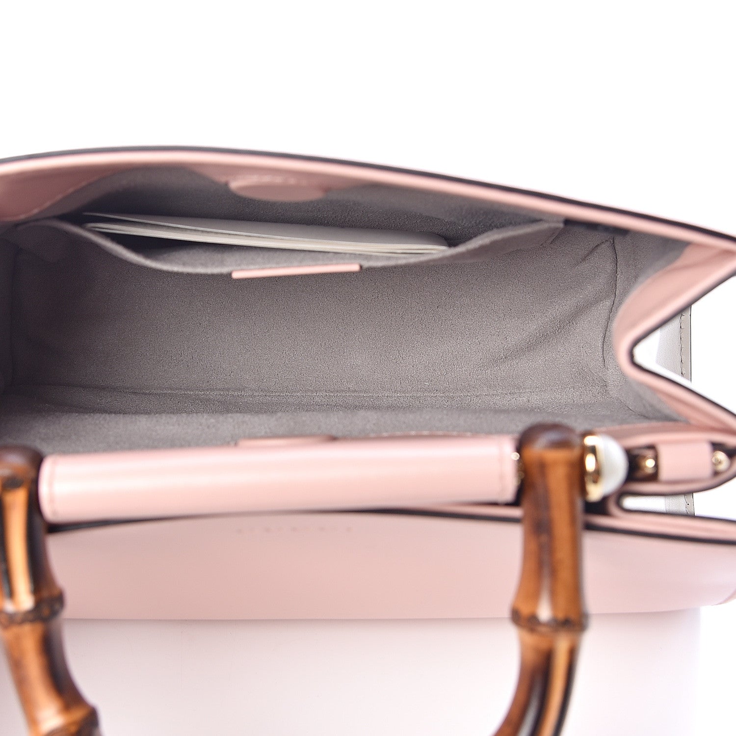 Gucci Nappa Bamboo Web Mini Nymphaea Top Handle Bag Perfect Pink Mystic White 6 of 11