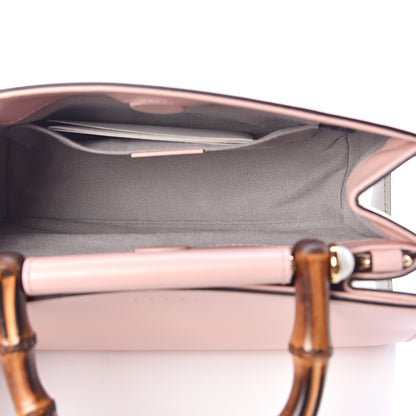 Gucci Nappa Bamboo Web Mini Nymphaea Top Handle Bag Perfect Pink Mystic White 6 of 11