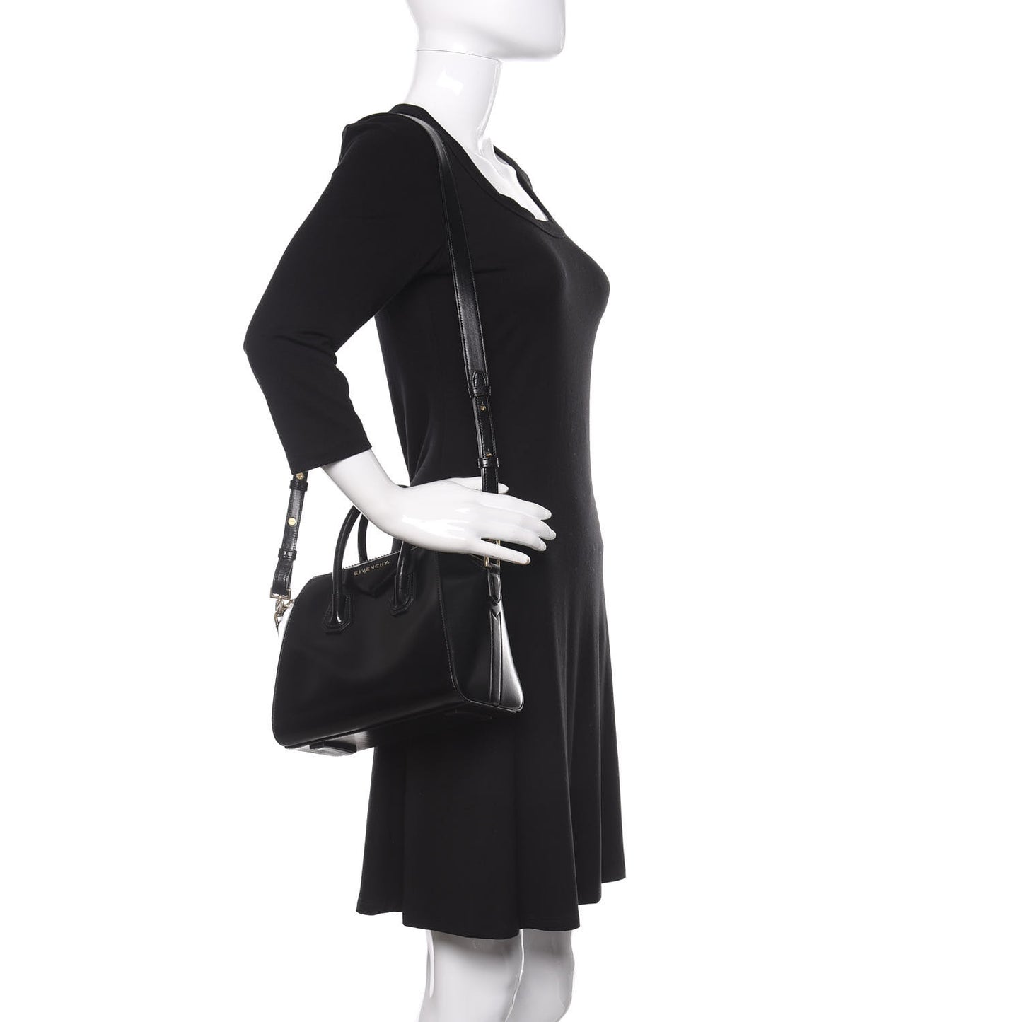 Shiny Lord Calfskin Mini Antigona Black