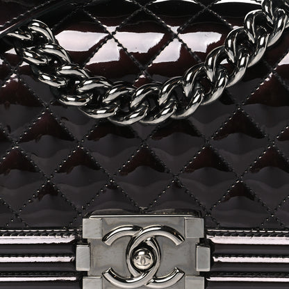 Chanel Patent Calfskin Quilted Small Boy Flap Burgundy 8 of 11