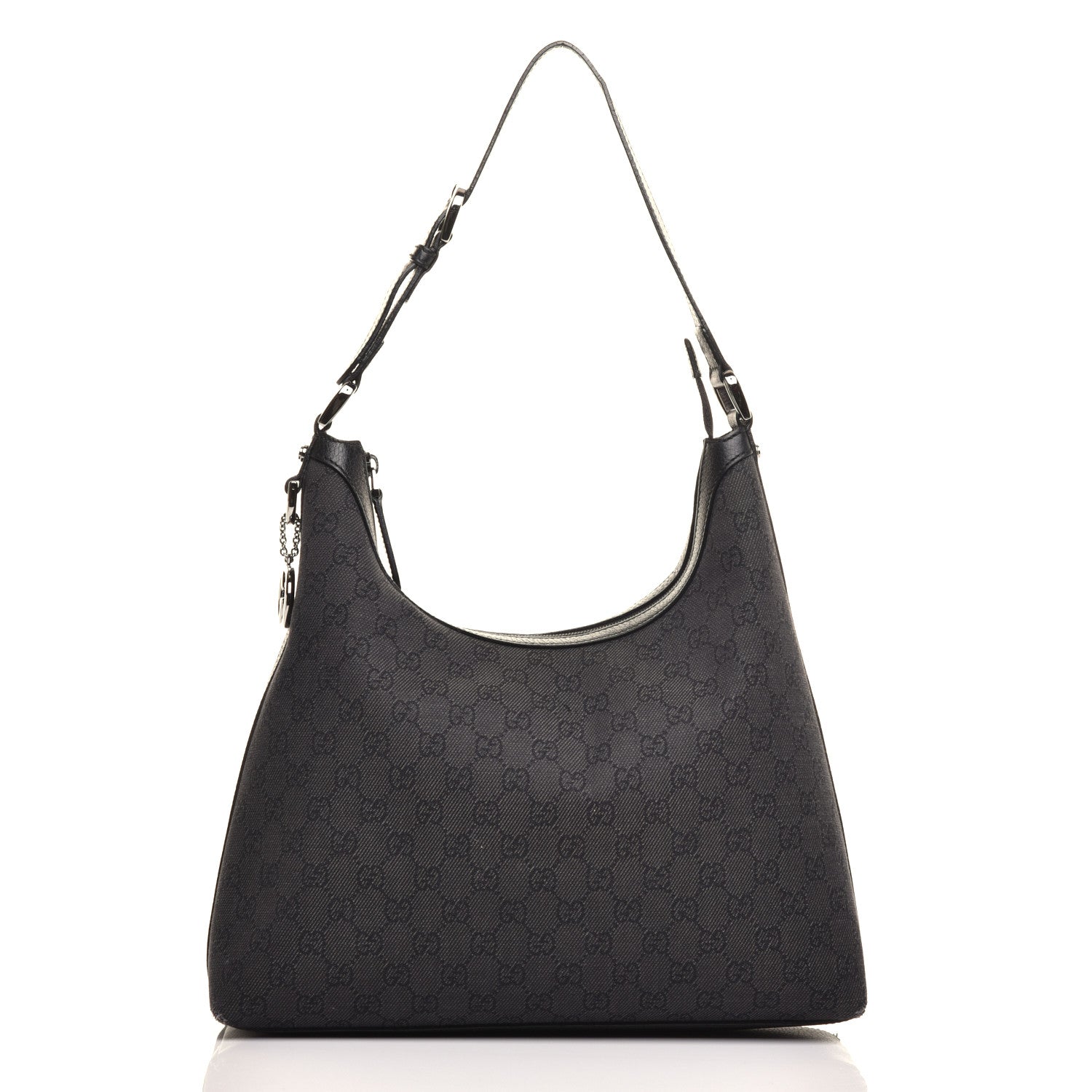 Gucci Denim Monogram Hobo Black 1 of 13