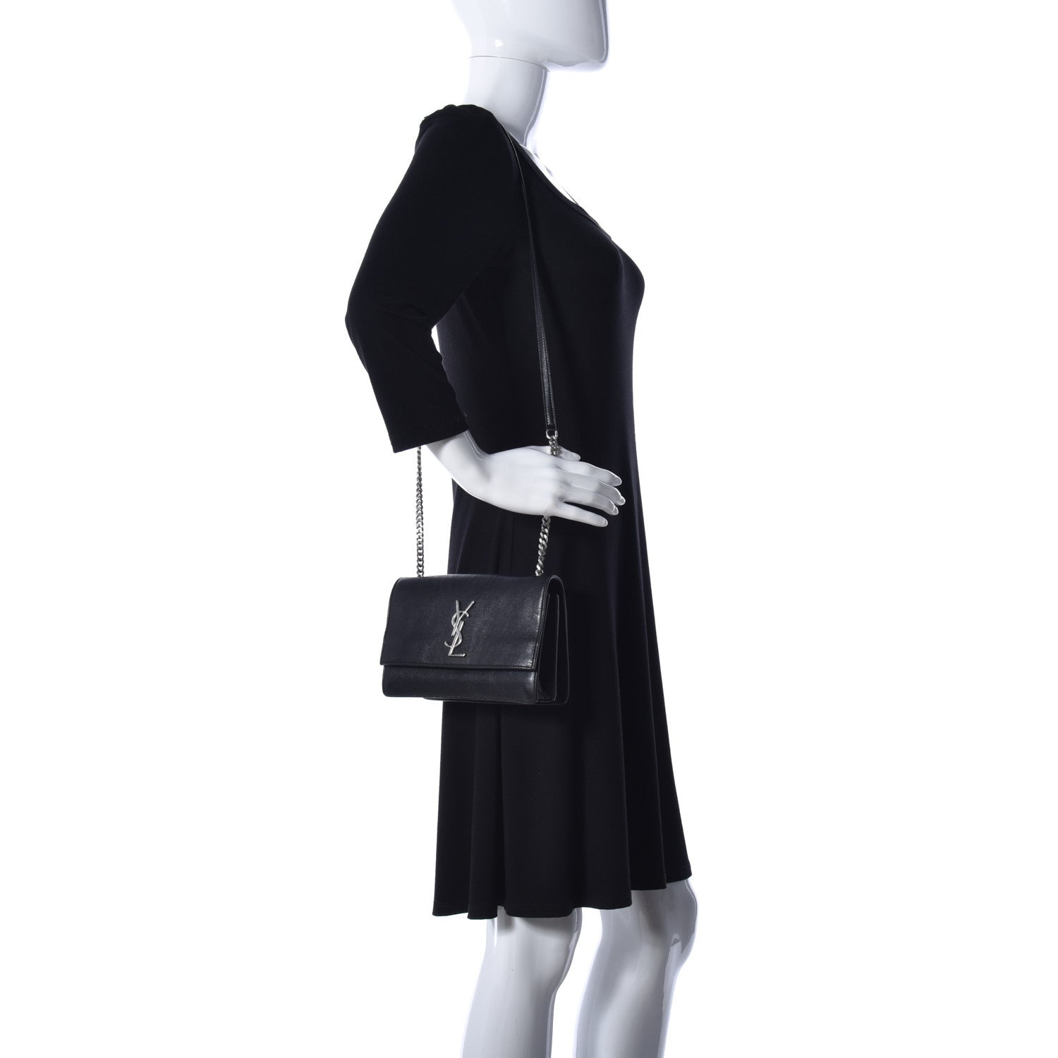 Saint Laurent Calfskin Small Monogram Sunset Black 4 of 18