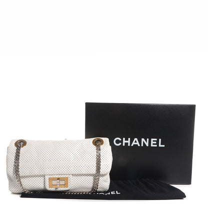 Chanel Lambskin Perforated Drill Flap White 5 of 9