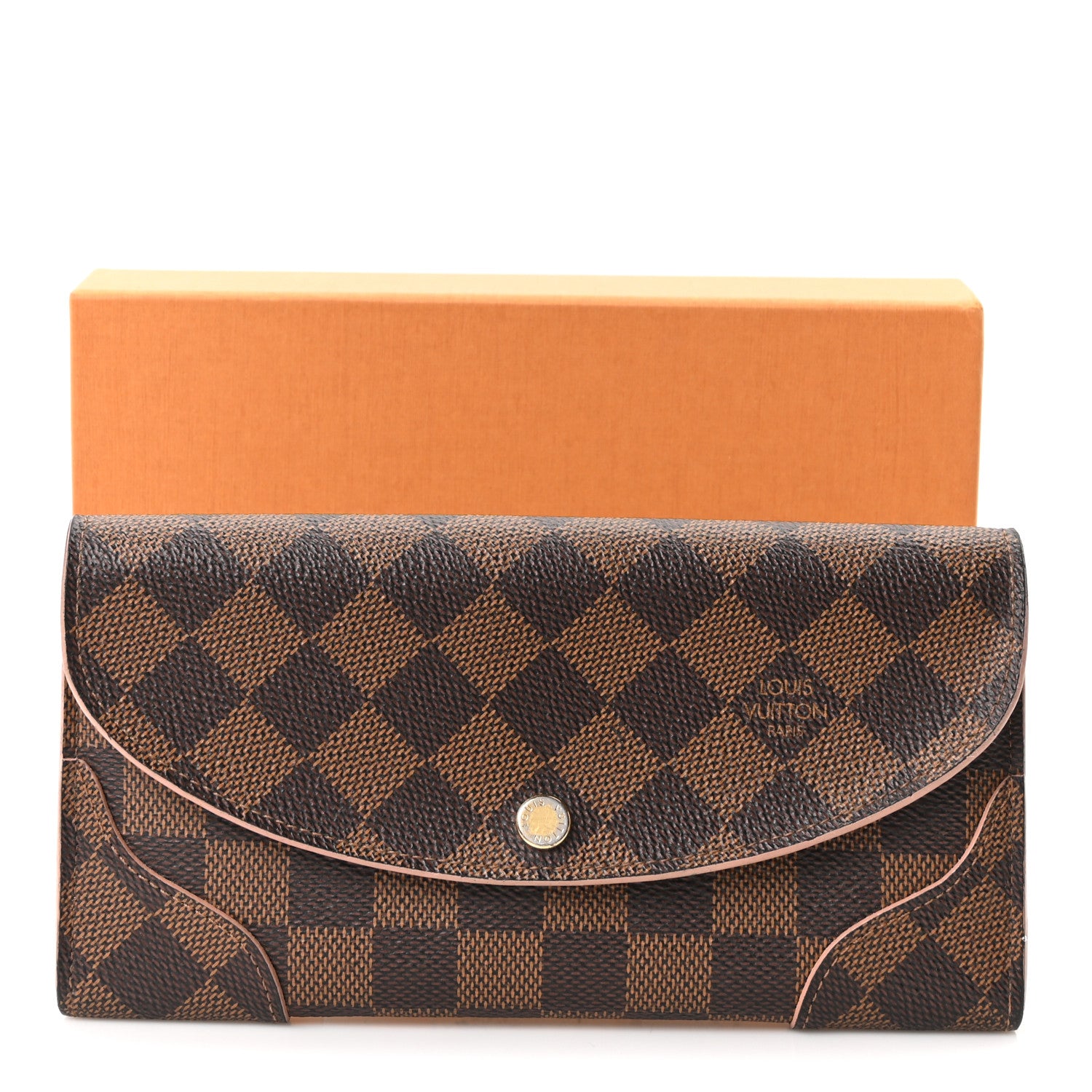 Louis Vuitton Damier Ebene Caissa Wallet Rose Ballerine 10 of 10