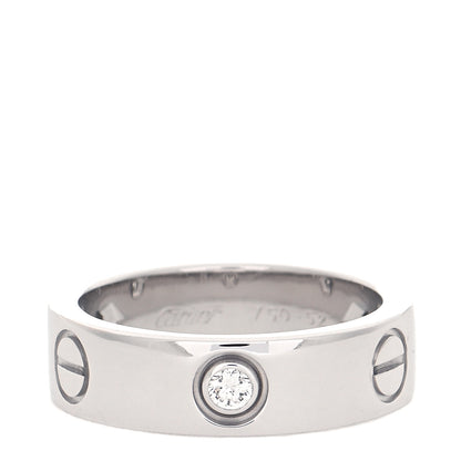 Cartier 18K White Gold 3 Diamond 5.5mm LOVE Ring 52 6 1 of 6
