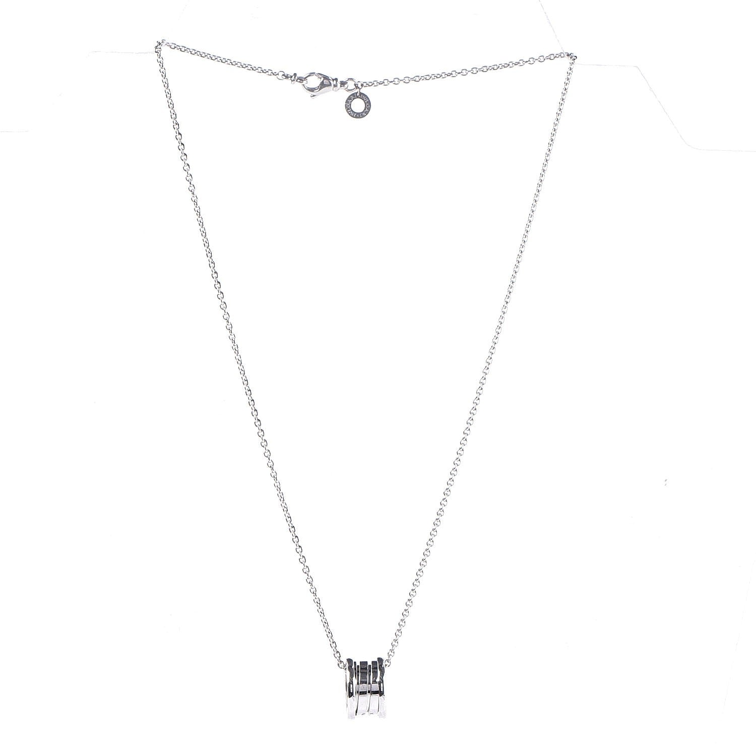 Bulgari 18K White Gold B.Zero1 Pendant Necklace 3 of 7