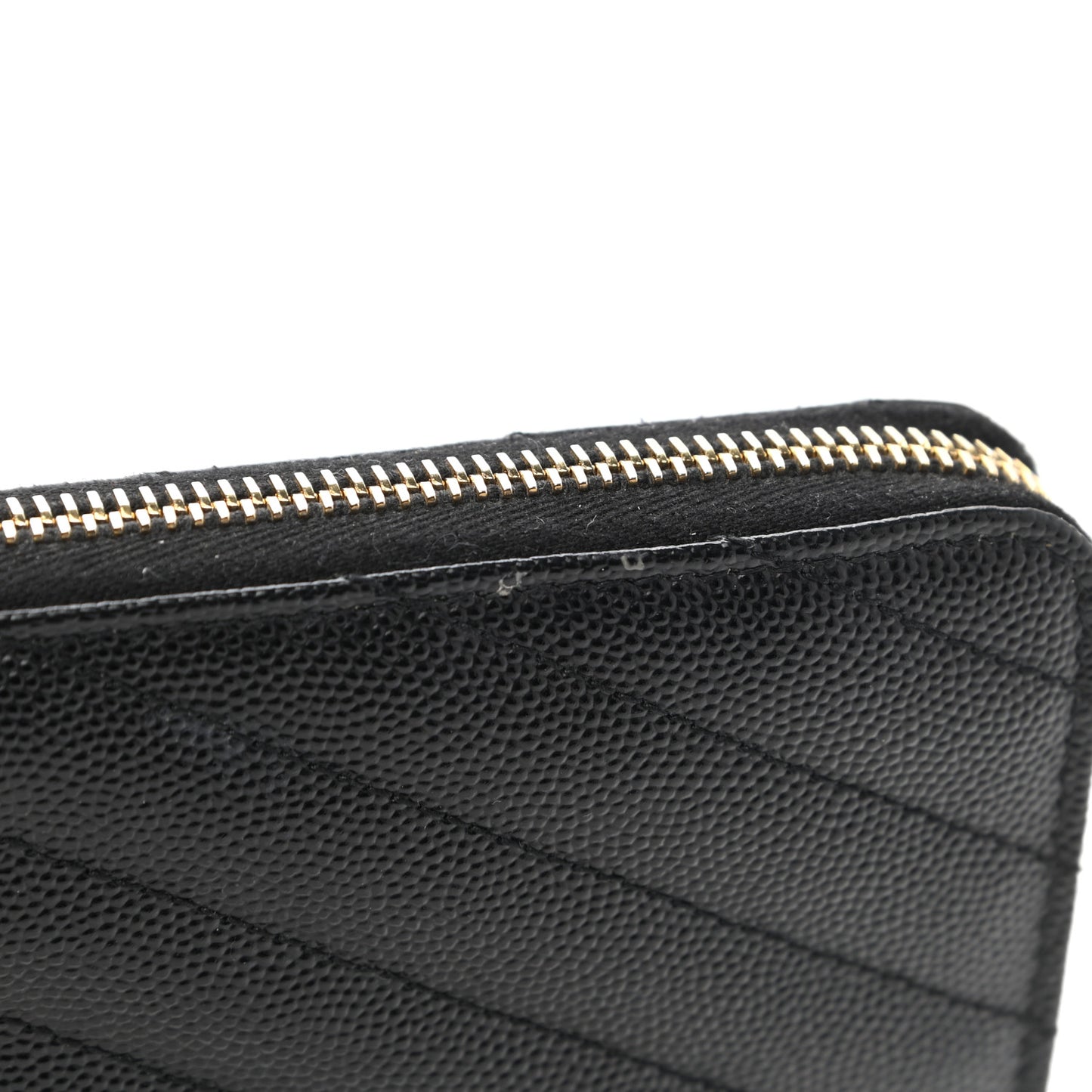 Grain De Poudre Matelasse Chevron Monogram Zip Around Wallet Black