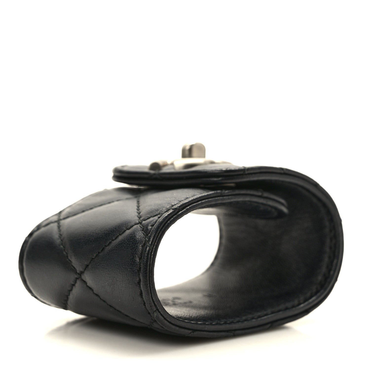 Chanel Lambskin Quilted CC Turnlock Cuff Bracelet M Black 4 of 7