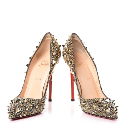 Christian Louboutin Potpourri Strass Pigalli 120 Pumps 39.5 Hematite Gold 5 of 17