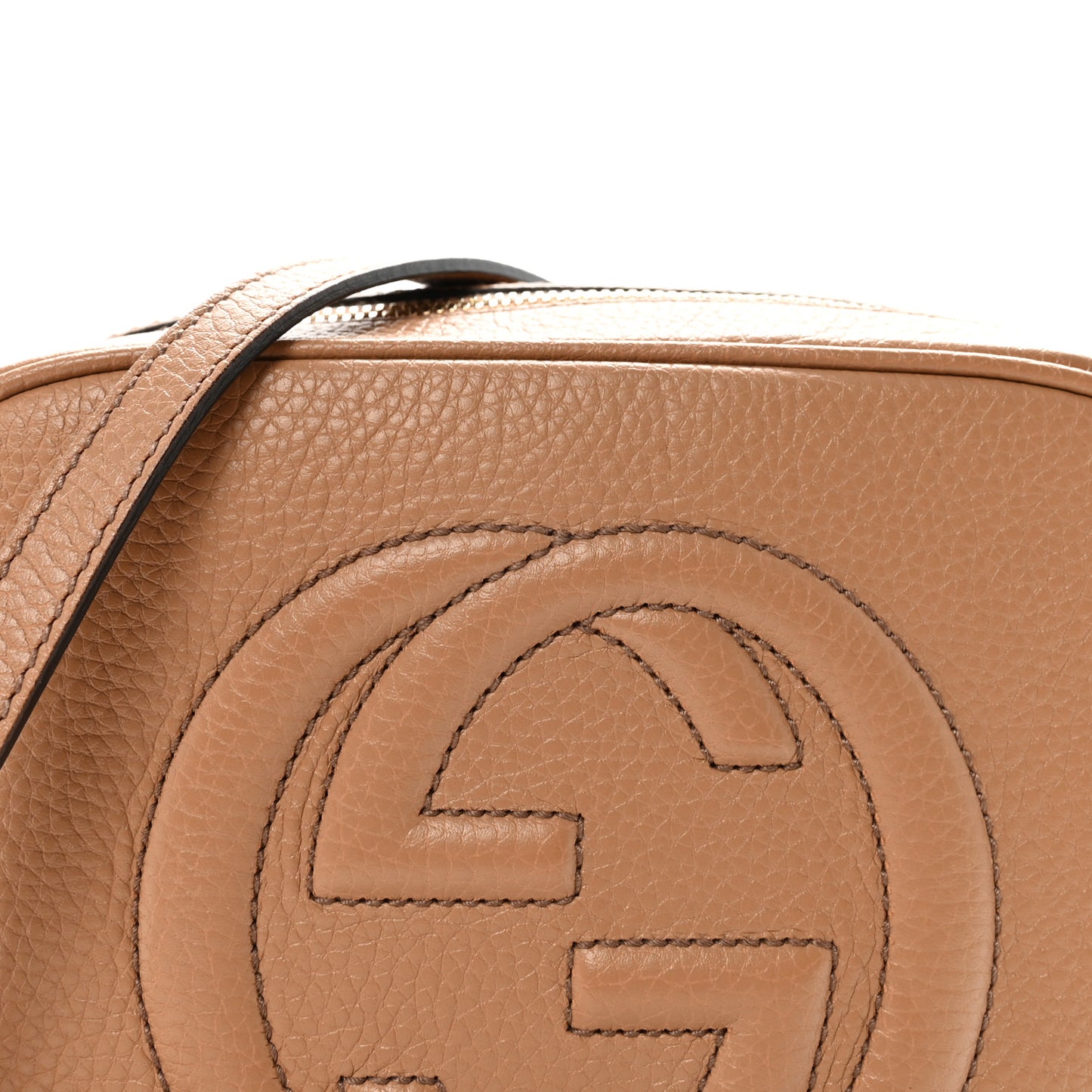 Pebbled Calfskin Small Soho Disco Bag Camelia