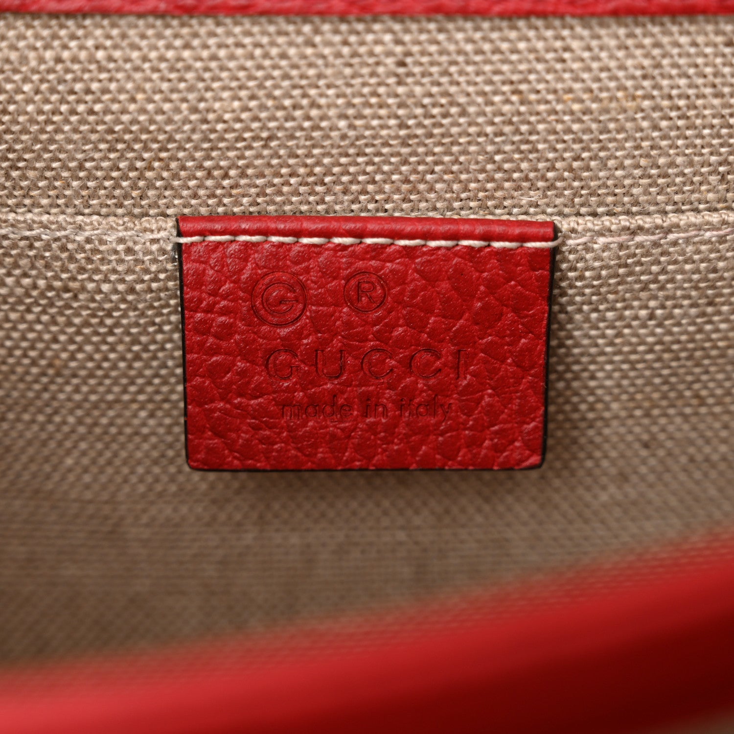 Gucci Dollar Calfskin Small Interlocking G Shoulder Bag Red 6 of 11