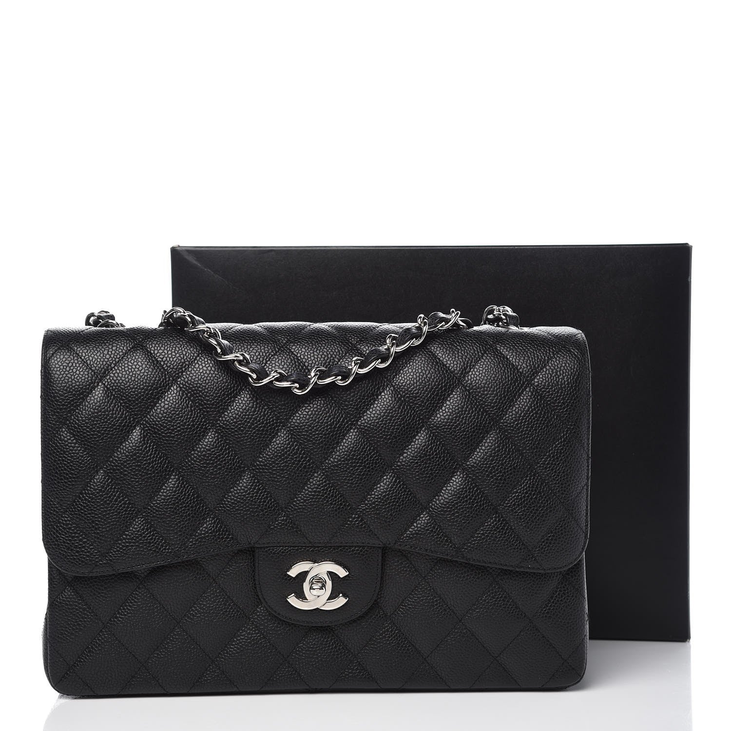 Chanel Caviar Quilted Jumbo Single Flap Black 9 of 9