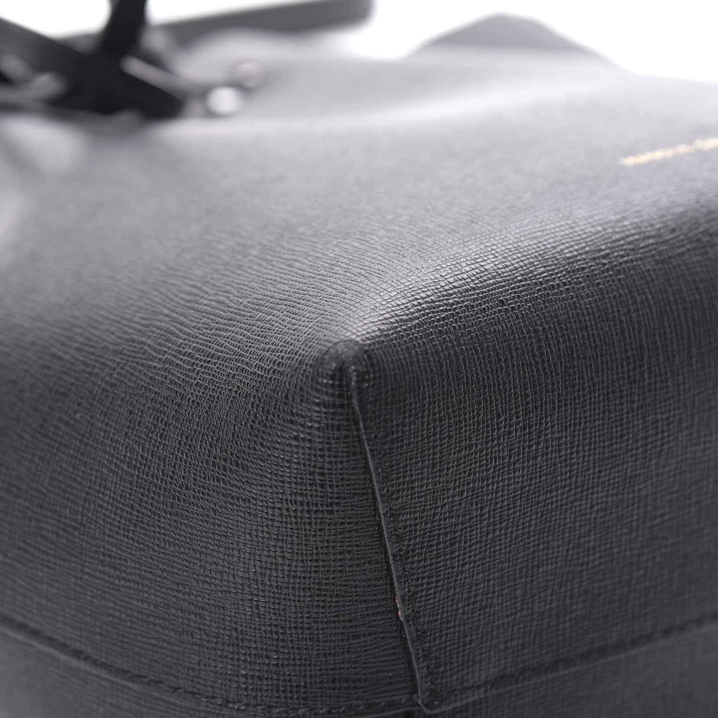 Saffiano Mini Bucket Bag Black Flamma